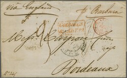 1844 (Dec 18): Entire letter from Port Louis to Bordeaux endorsed ...