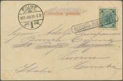 Austria – Maritime Mail. Fiume Harbour 1902: Austria 5 h. ...