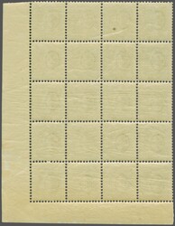 1900/03: Stehende 40 Rp. grau im Teilbogen zu 20 Werten (4 x 5) von ...