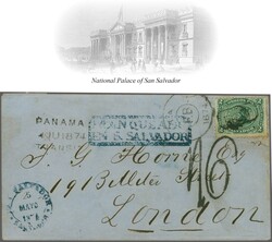 1874: Contrasello 2 r. green, Type II, a used example on 1874 cover ...