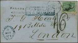 1874: Contrasello 2 r. green, Type II, a used example on 1874 cover ...