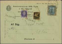 French Occupation of Fezzan 1943 (June 26): Envelope bearing 1943 ...