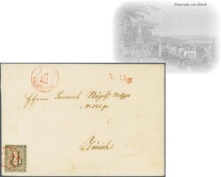 Zürich 4, Type IV, farbfrisches und breit- bis überrandiges ...