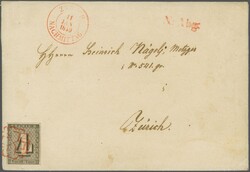 Zürich 4, Type IV, farbfrisches und breit- bis überrandiges ...