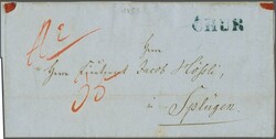 1853 (4. Juni): Adressbrief für ein Fahrpoststück bis 7.5. ...