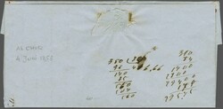 1853 (4. Juni): Adressbrief für ein Fahrpoststück bis 7.5. ...