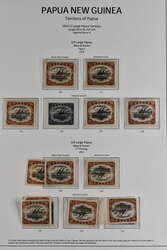 1910/11: Large Papua 2 s. 6 d. black and brown specialised plating ...