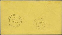 1851/60: 1 d. red-brown on blued and 2 d. pale blue on blued paper, ...