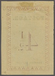 1886: POSTAGE 29½ mm., with Stops, 4½ d. rose, rouletted, ...