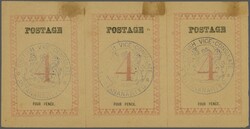 1886: POSTAGE 24½ mm., with Stop after Value only, 4 d. rose, ...