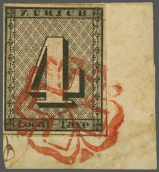 Zürich 4, Type III, farbfr. und voll- bis dreiseitig breitrandig ...