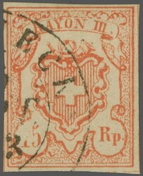 Gr. Wertziffer: Type 9 mit Plattenfehler "obere Hälfte der Zahl 1 ...