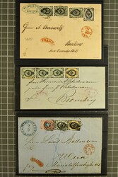 1867/1869 (ca.): Group of covers (5) to foreign destinations, showing ...