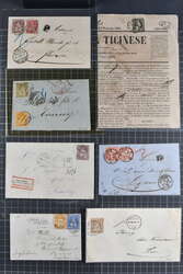 1862/81: 12 Belege Sitzende Helvetia dabei 3 Rp. (29) auf Gazetta ...