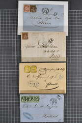 1862/81: 12 Belege Sitzende Helvetia dabei 3 Rp. (29) auf Gazetta ...