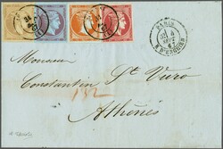 Incoming from France 1867 (Sept 4): Cover from Paris sent unpaid to ...