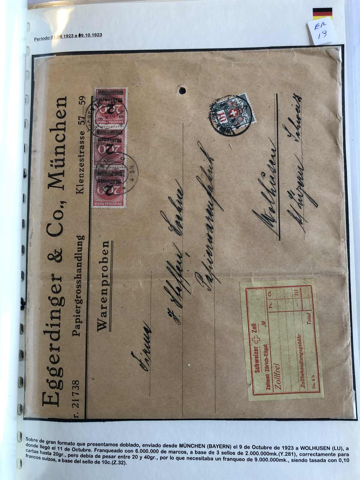 Image 3 for lot number 365 for Postiljonen 246. Int. Briefmarken Auktion