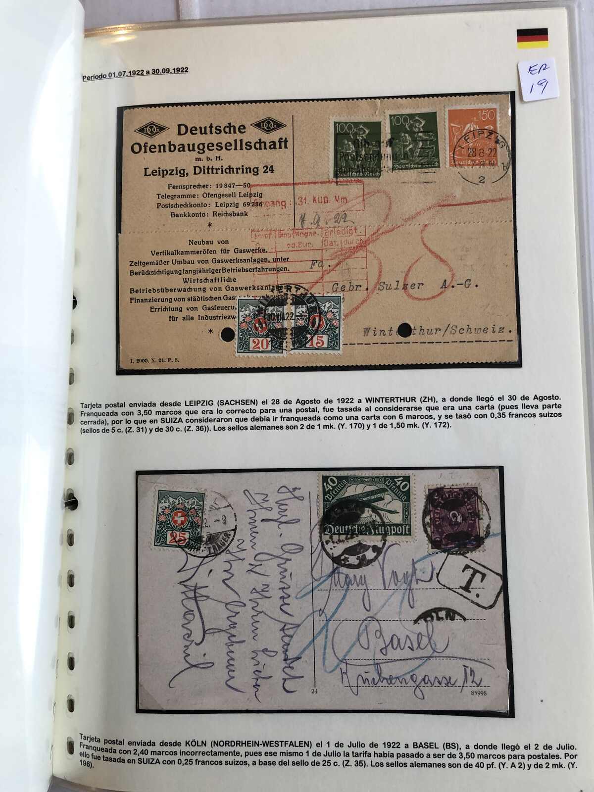 Image 6 for lot number 365 for Postiljonen 246. Int. Briefmarken Auktion