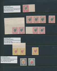 Proof type P of 1 kr. on a stock page with in total fourteen stamps ...