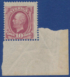 Proof type K with narrow head, two copies, corner copy 10 öre in red ...