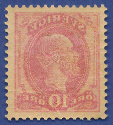 Set-off print on a very lightly hinged 10 öre red carmine. Well ...