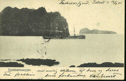 "40" Faskskrudsfjördur on a picture postcard 1905 to Denmark with 10 ...