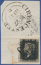 2865100: Great Britain 1840 1d black