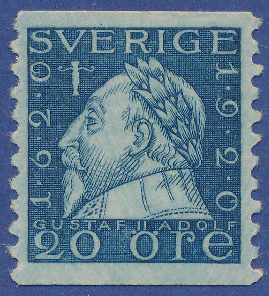 An unusually well centered and never hinged copy of 20 öre Gustaf II ...