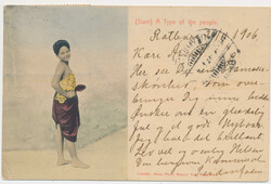 Picture postcard to Denmark dated "Ratburi 26/11 1906" franked with 2 ...