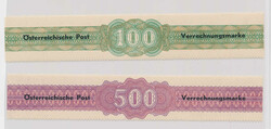 Postal Clearing Stamps 1948 cpl. set (3), 100, 200 (perf. 14½) & 500 ...