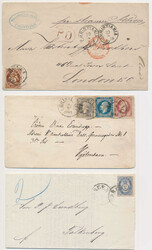 SENT ABROAD. Six skilling covers, beautiful but somewhat mixed ...