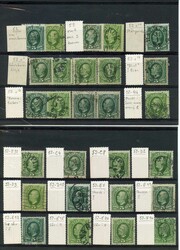 OSCAR II. Ten stock cards with varieties on 5 and 10 öre. All ...