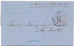 Fresh and beautiful cover dated "St. Domingo 9 April 1864" sent via ...