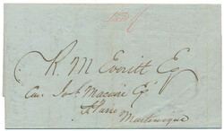 Cover from "ST. TOMAS JY.22 1848" to Martinique by British Packet ...