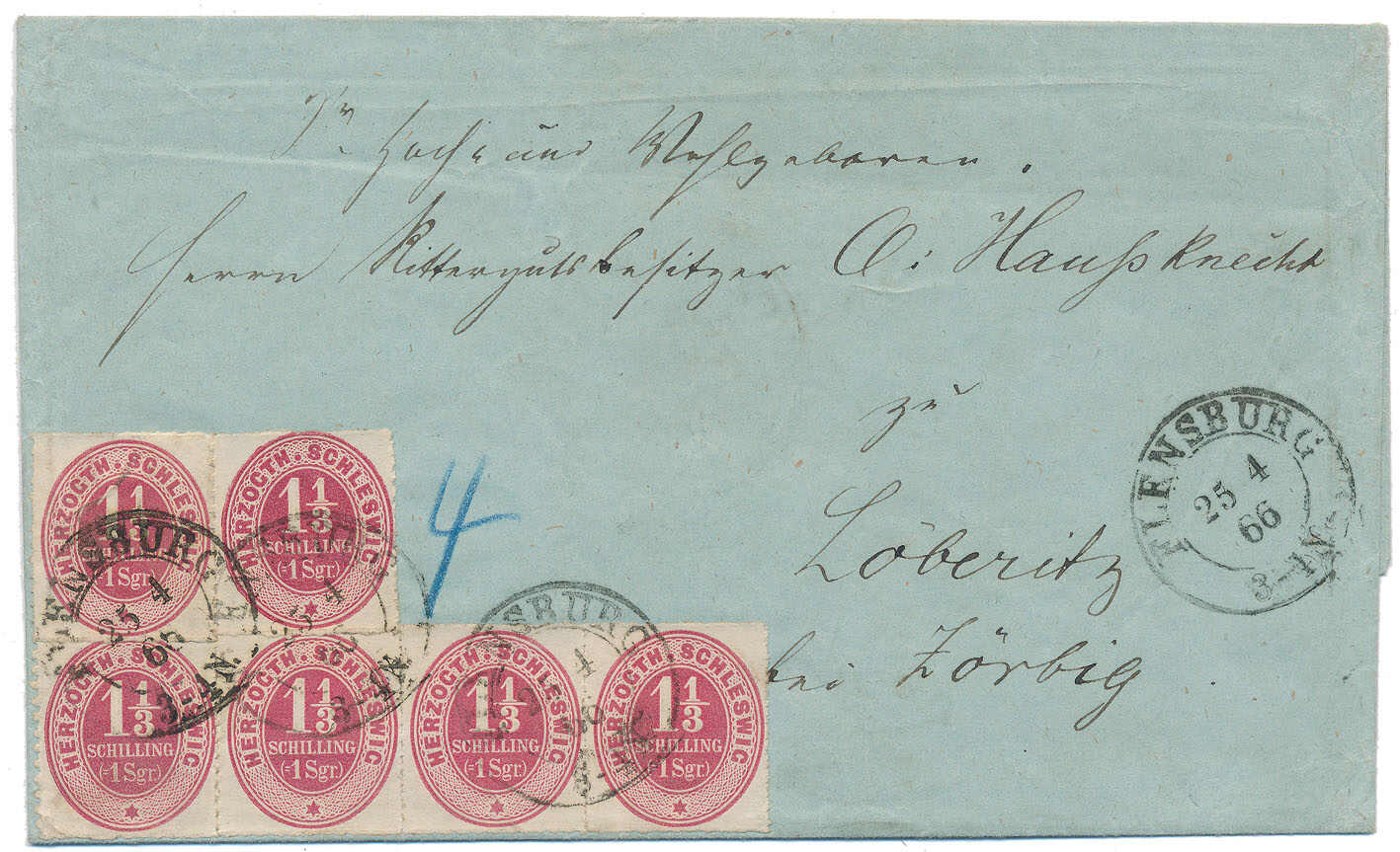 An exceptional 2nd rate cover to Löberitz in Saxony franked with a ...
