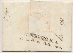Interesting small cover to Copenhagen dated "Lisabon 3 Juli 1807". On ...