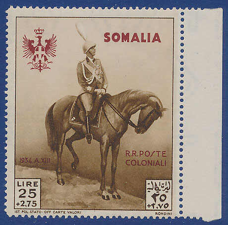 SOMALIA. Royal visit 1935 in a cpl. never hinged set 5+5 c. to 25+2 ...