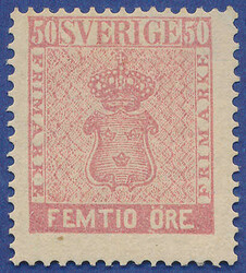 Never hinged copy of 50 öre rose. F=14.000. Cert. ...