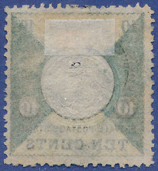 DOUBLE EMBOSSING on 10 c. black/grey green/dark yellow with rare canc ...