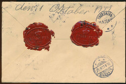 Insured letter with star canc. "NOLSØ" sent via "THORSHAVN 26.9 27" ...