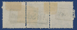 Very interesting strip of three of 12 öre dark blue, scarce in units ...