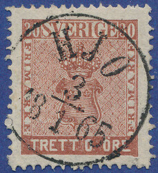 A perfectly centered 30 öre red brown with interesting variety ...