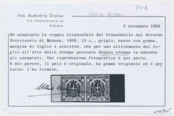 DOUBLE PRINT of 15 c. in a margin copy. Sass. No. 14d = 3.200. Copy ...