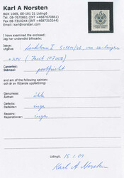 Scarce watermark lines and KPV on 5+FEM öre on 4 öre grey in a ...