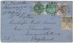 Cover to England via Marseille with mixed franking British India 8 ...