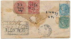 Registered cover to Amritzar with mixed franking British India ½ ...