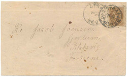 Cover from "DYRAFJÖRDUR 16.6" (1897) franked with 16 aur and sent to ...