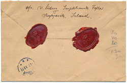 Insured cover sent to Denmark from "REYKJAVIK", franked with a single ...