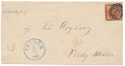 Cover front with very rare one-line "Møgeltønder" at top left. Sent ...