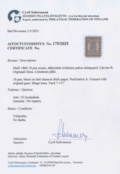 Very fresh 10 penni roulette II in perfect centering. Cert. Schwenson ...